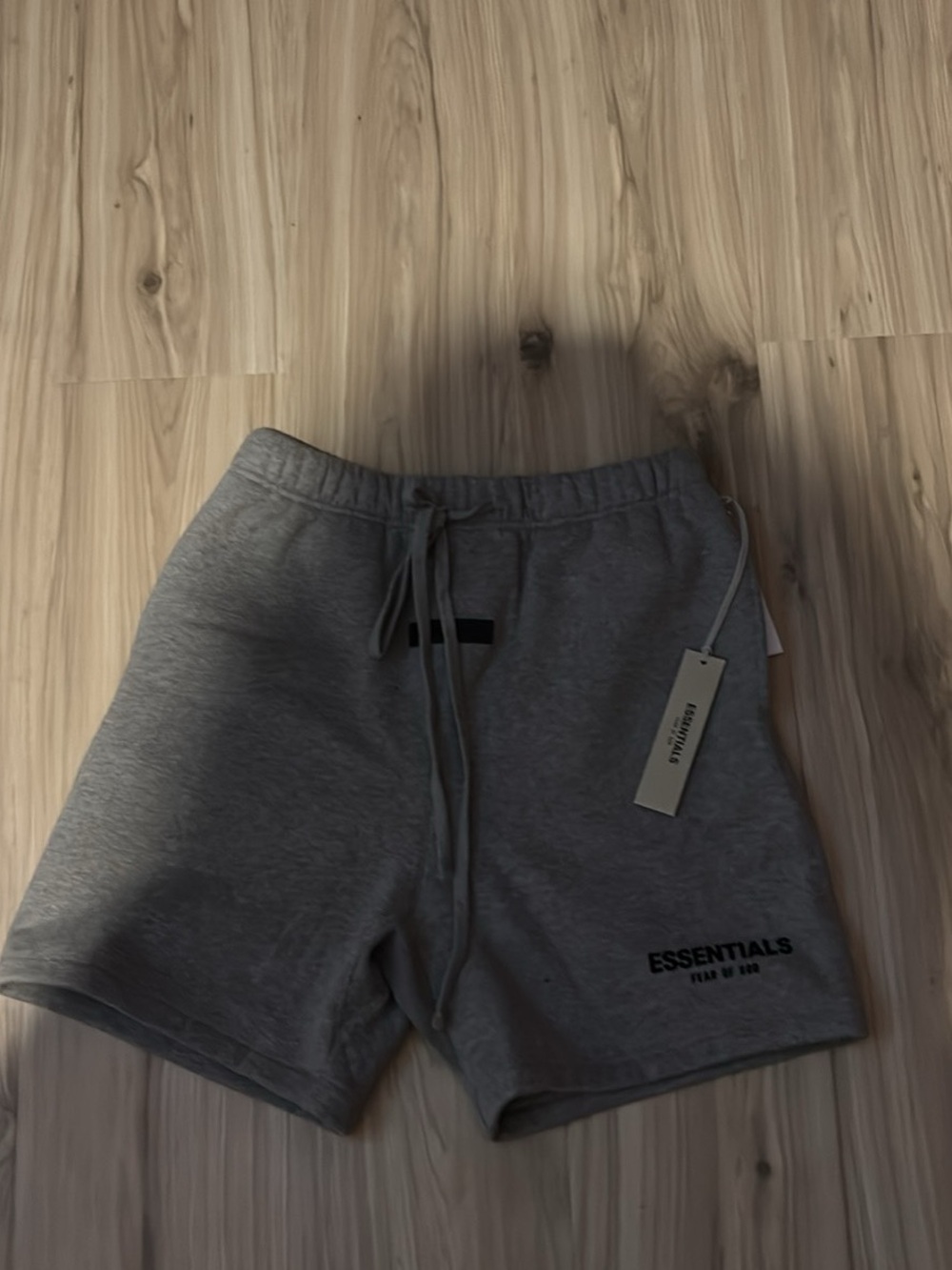 Essentials Men’s Gray Fleece Drawstring Athletic Shorts
